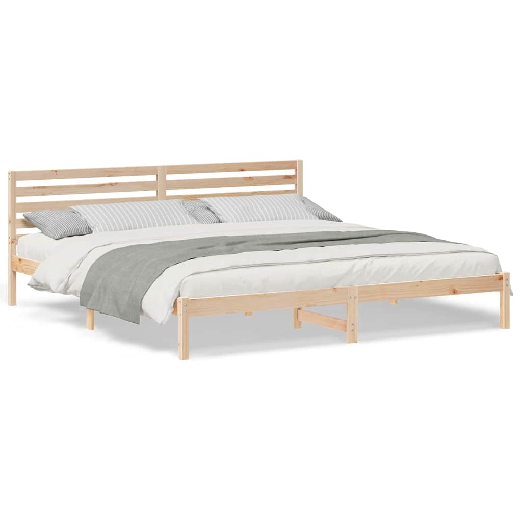 Sengestamme med hodegjerde Brun 200 x 210 cm Heltre furu