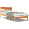 Sengestamme med hodegjerde Voksbrun 90 x 220 cm Heltre furu