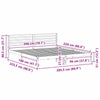 Sengestamme med hodegjerde Hvit 200 x 220 cm Heltre furu