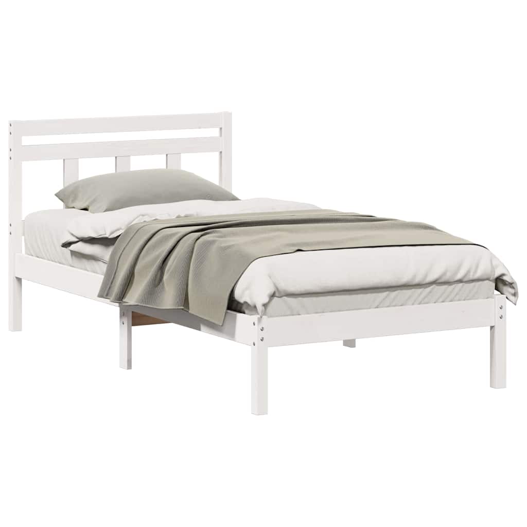 Sengestamme Hvit 75 x 190 cm Massiv furu