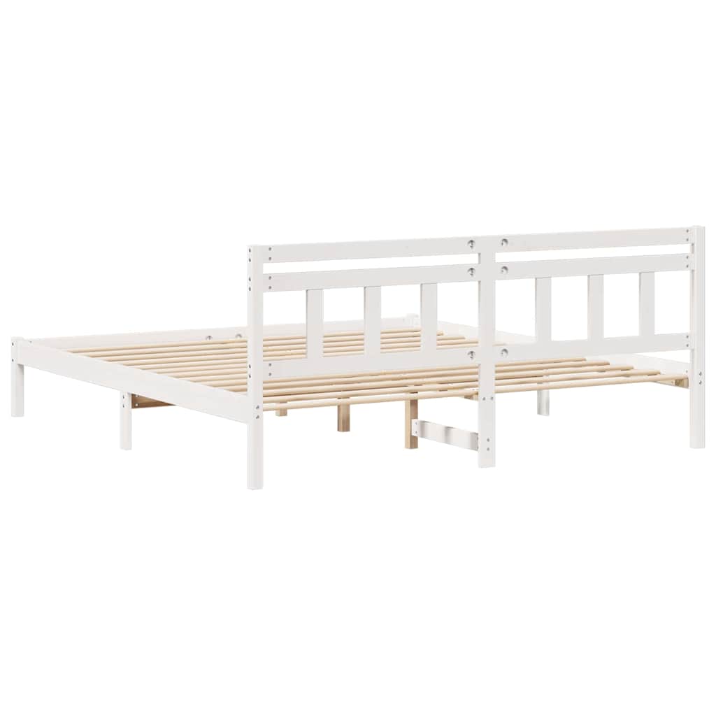Sengestamme Hvit 200 x 200 cm Massiv furu