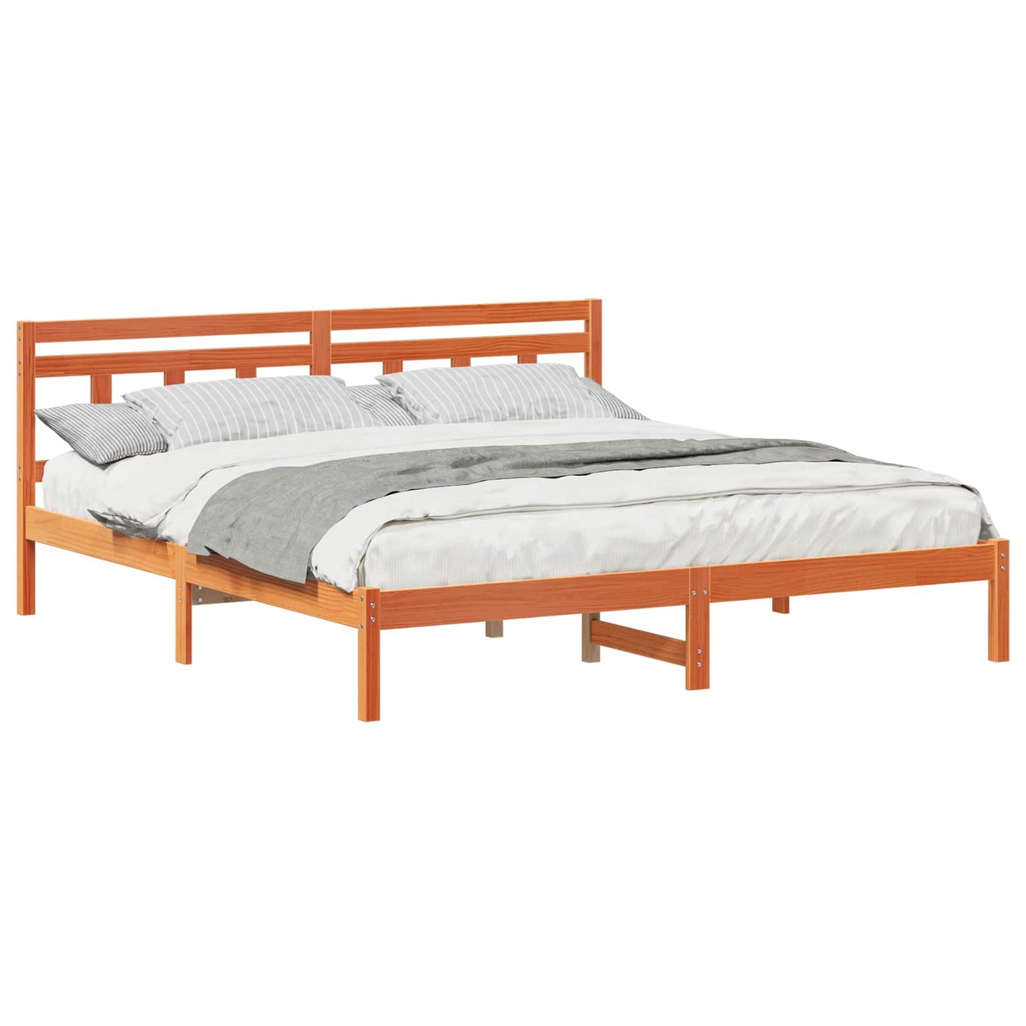 Sengestamme Brun 200 x 200 cm Massiv furu