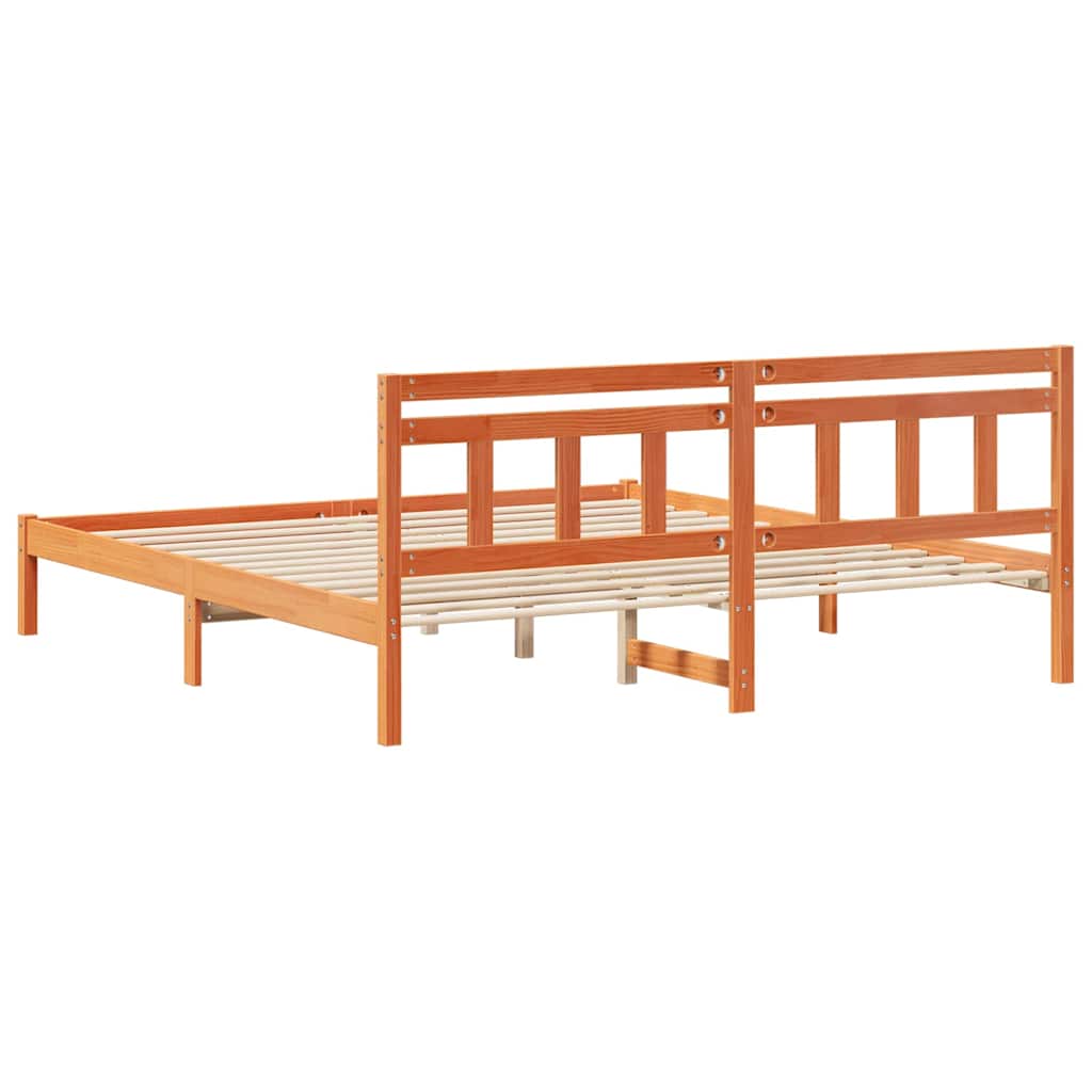 Sengestamme Brun 200 x 200 cm Massiv furu