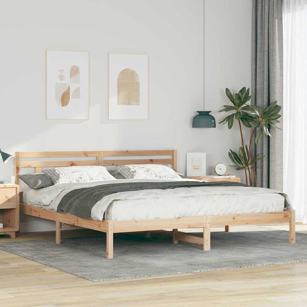 Sengestamme Brun 180 x 200 cm Massiv furu