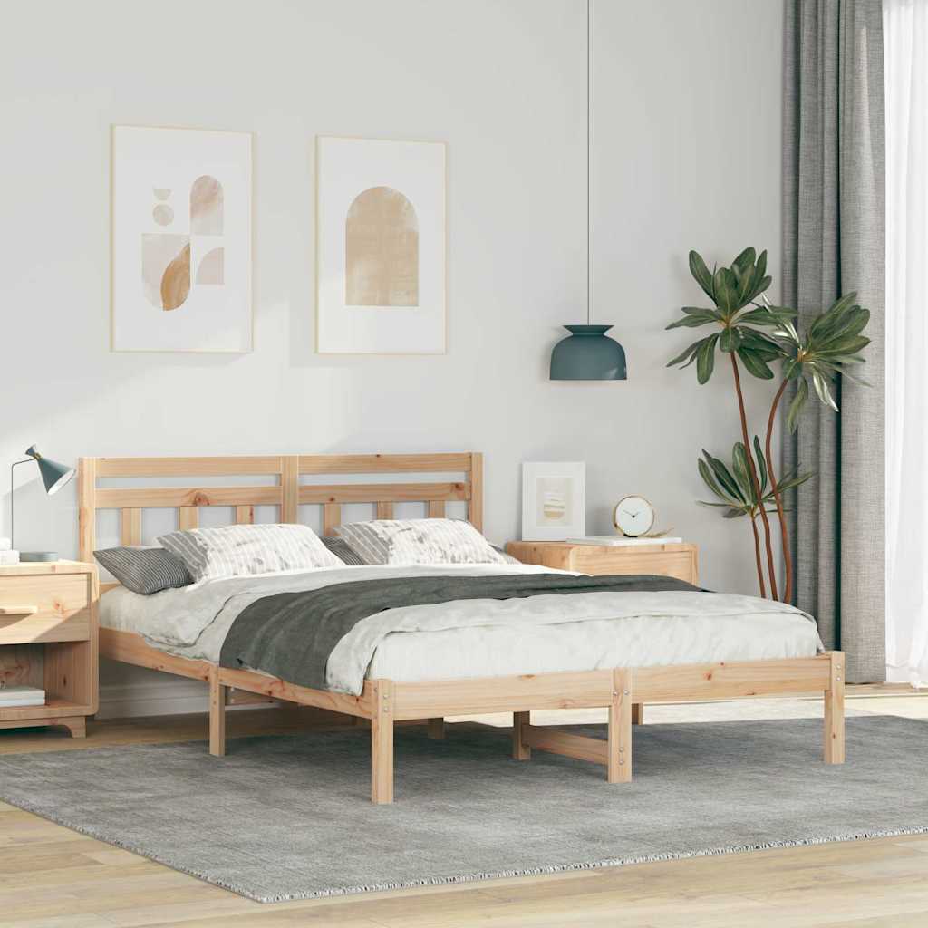 Sengestamme med hodegjerde Brun Heltre furu