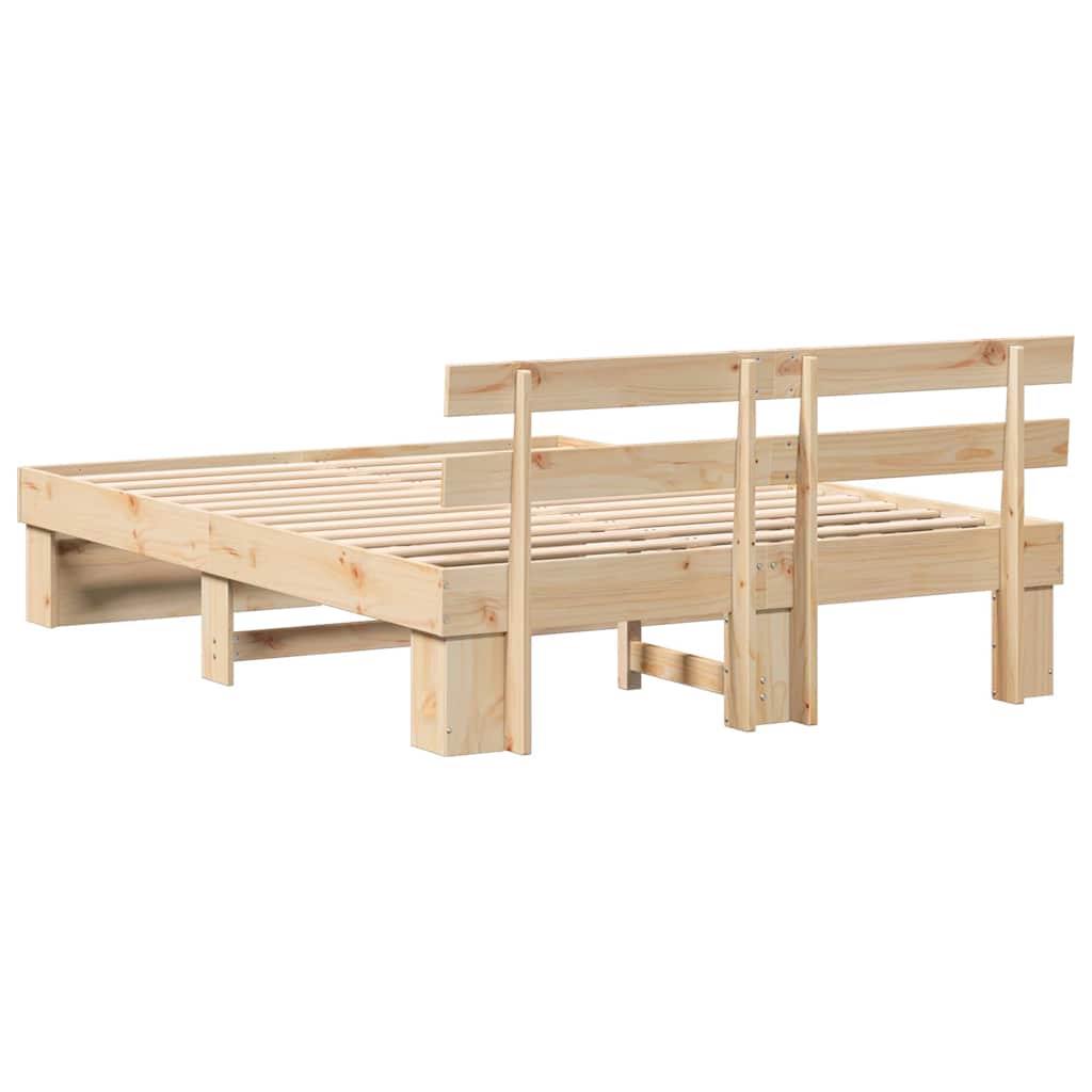 Sengestamme med hodegjerde Brun 150 x 200 cm Heltre furu