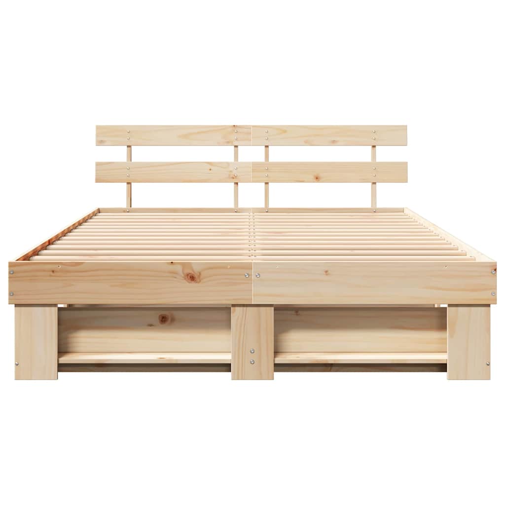 Sengestamme med hodegjerde Brun 150 x 200 cm Heltre furu