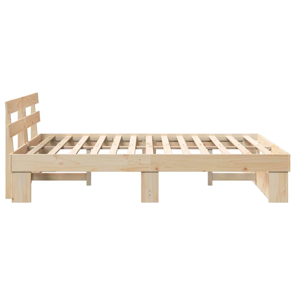 Sengestamme med hodegjerde Brun 150 x 200 cm Heltre furu