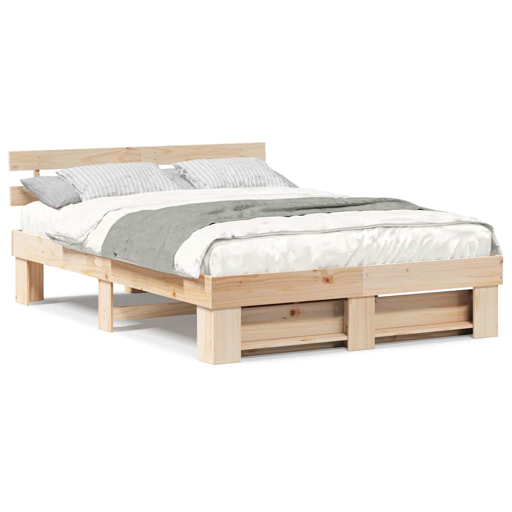 Sengestamme med hodegjerde Brun 150 x 200 cm Heltre furu
