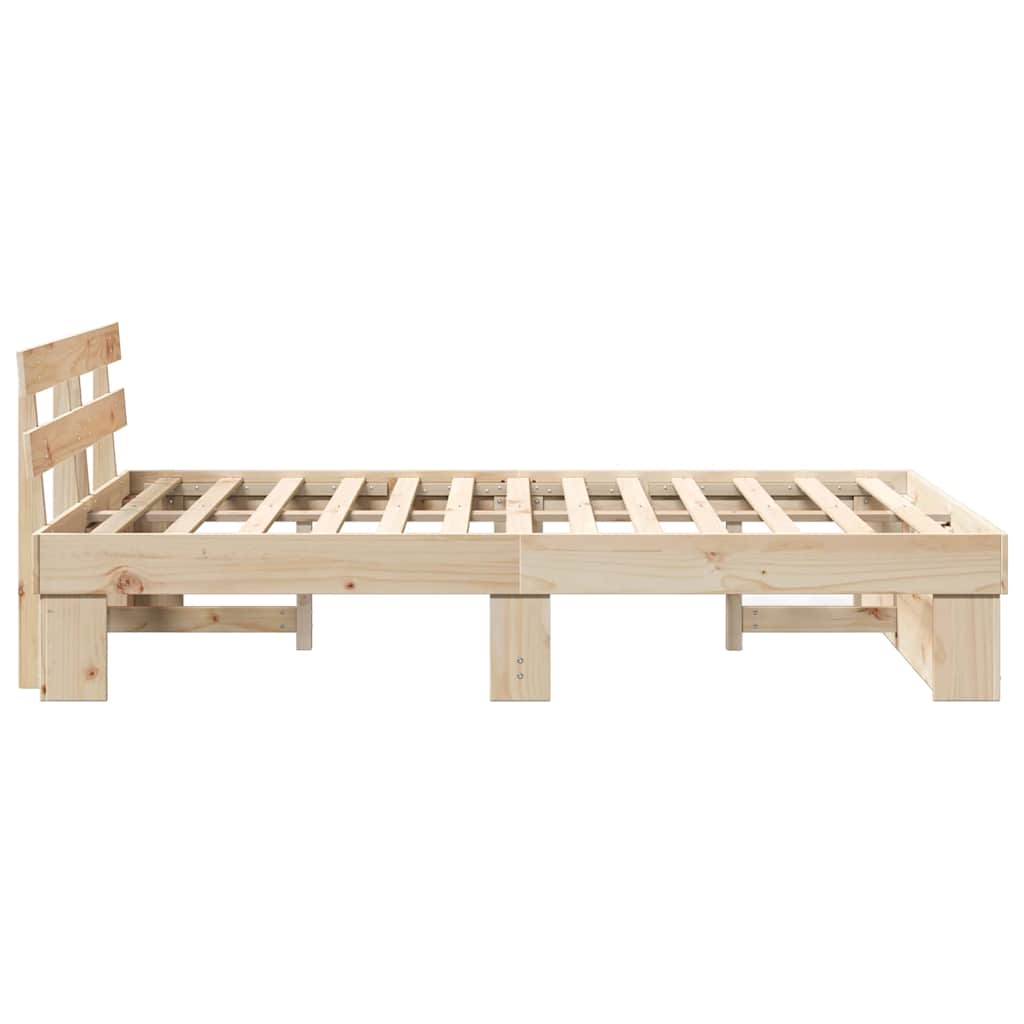 Sengestamme med hodegjerde Brun 120 x 200 cm Heltre furu