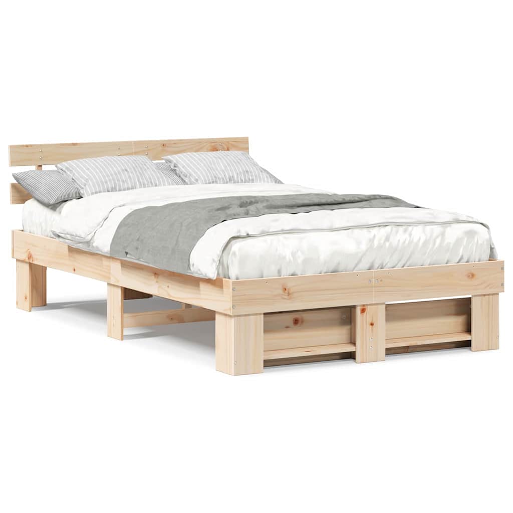 Sengestamme med hodegjerde Brun 120 x 190 cm Heltre furu