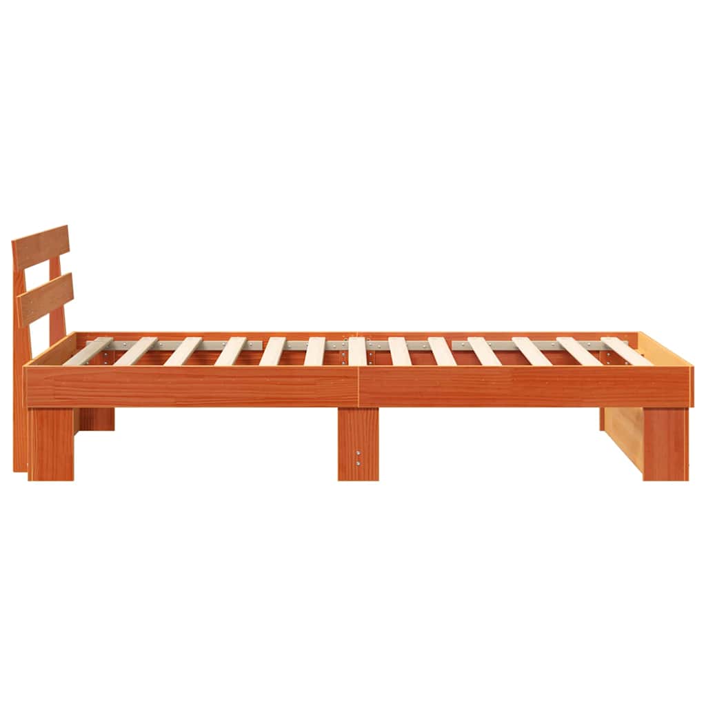 Sengestamme med hodegjerde Vokset Brun 100 x 200 cm Massiv furu