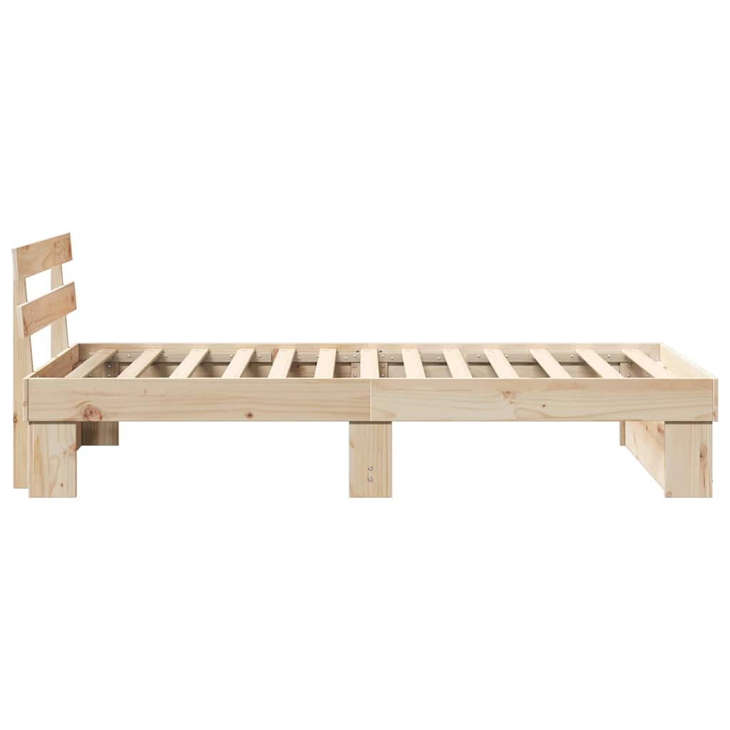 Sengestamme med hodegjerde Brun 90 x 190 cm Massiv furu