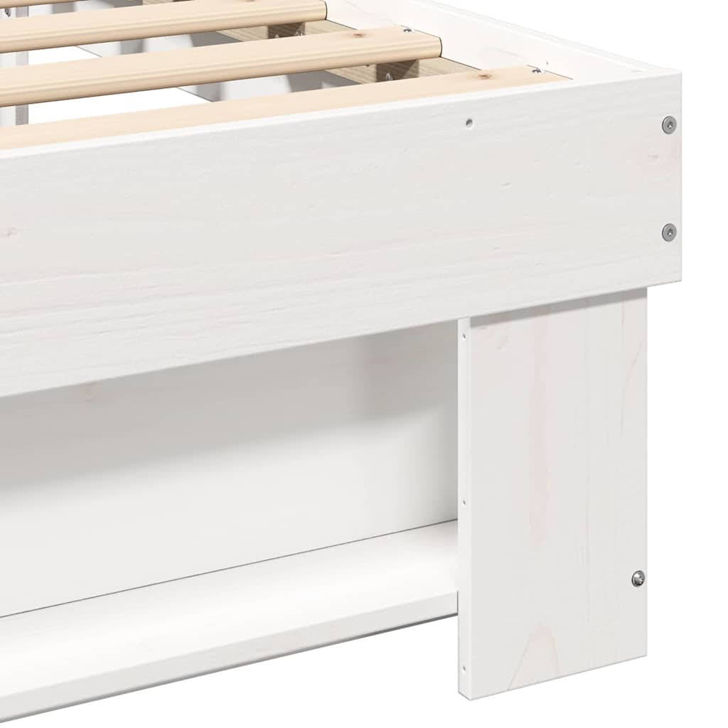 Sengestamme med hodegjerde Hvit 90 x 190 cm Heltre furu