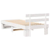 Sengestamme med hodegjerde Hvit 75 x 190 cm Heltre furu