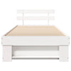 Sengestamme med hodegjerde Hvit 75 x 190 cm Heltre furu