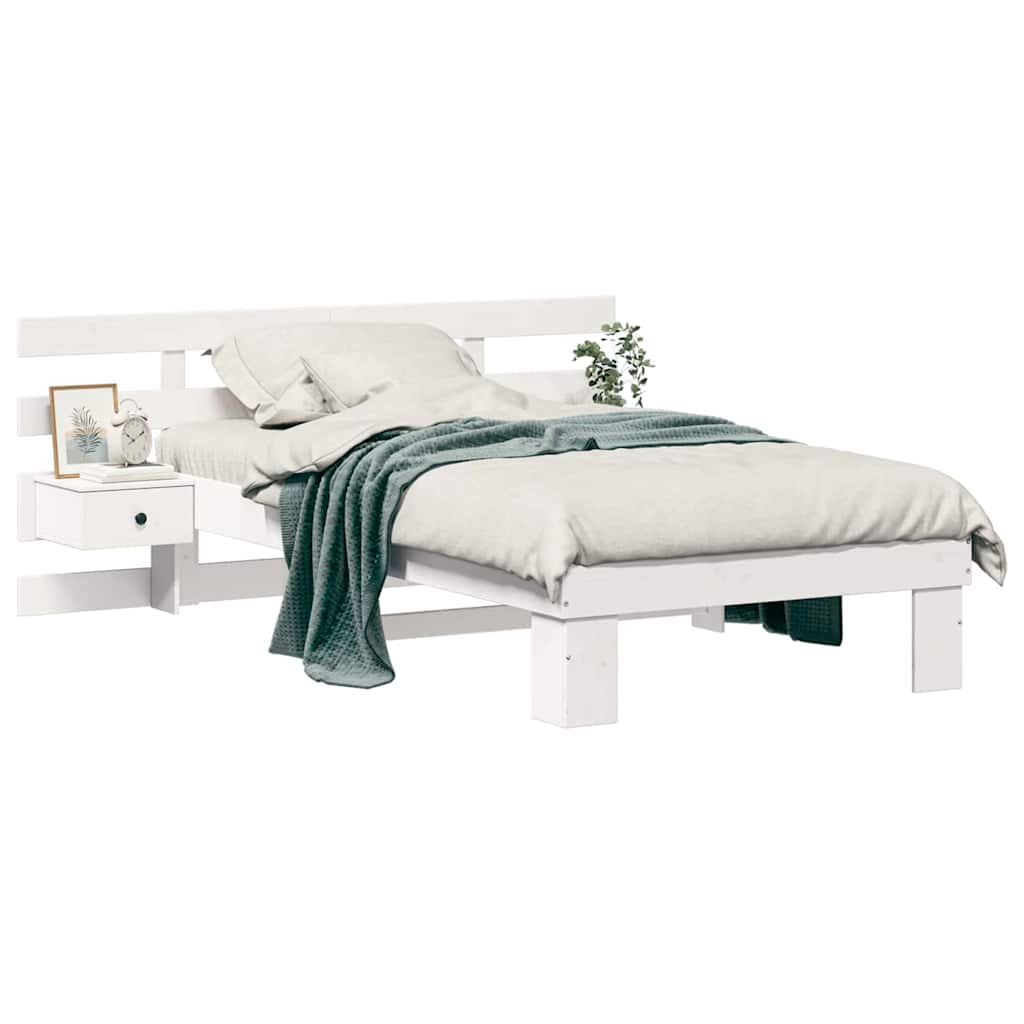 Sengestamme med hodegjerde Hvit 100 x 200 cm Heltre furu