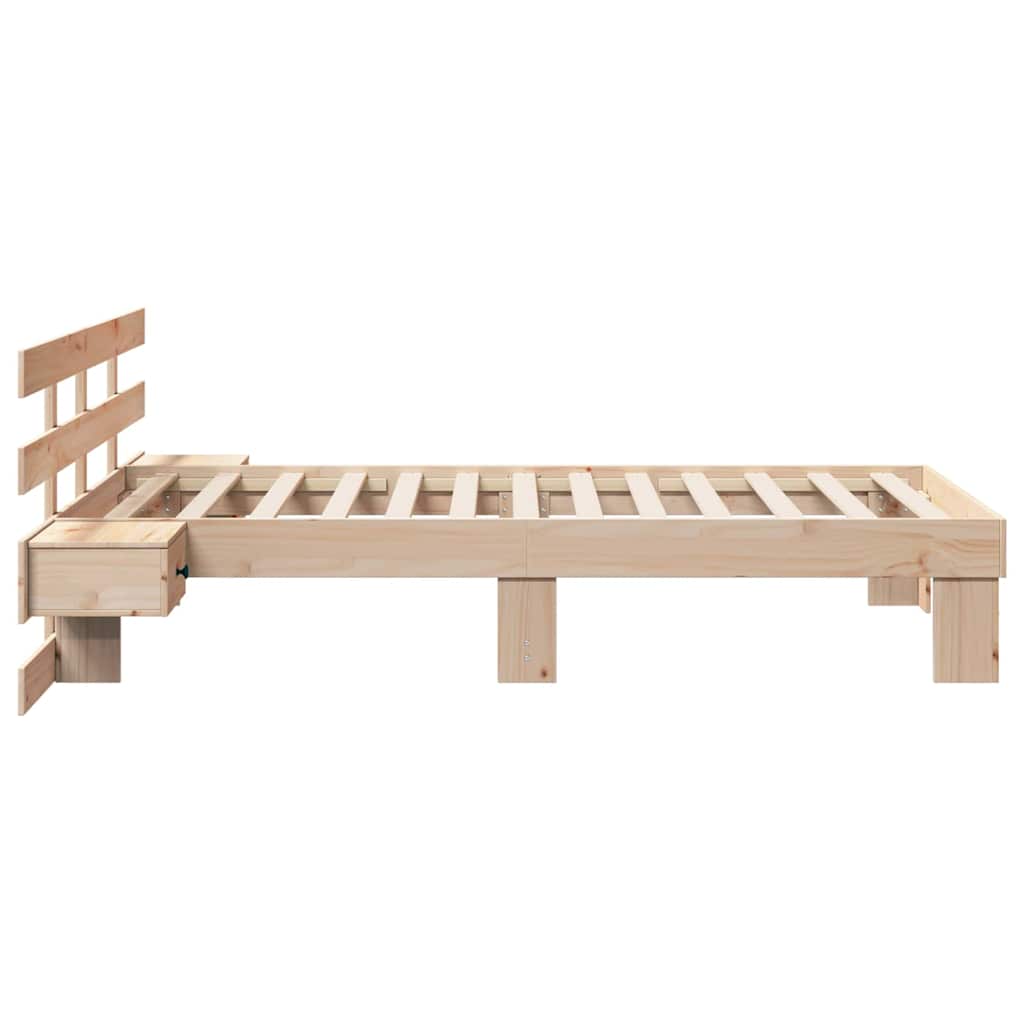 Sengestamme med hodegjerde Brun 80 x 200 cm Massiv furu