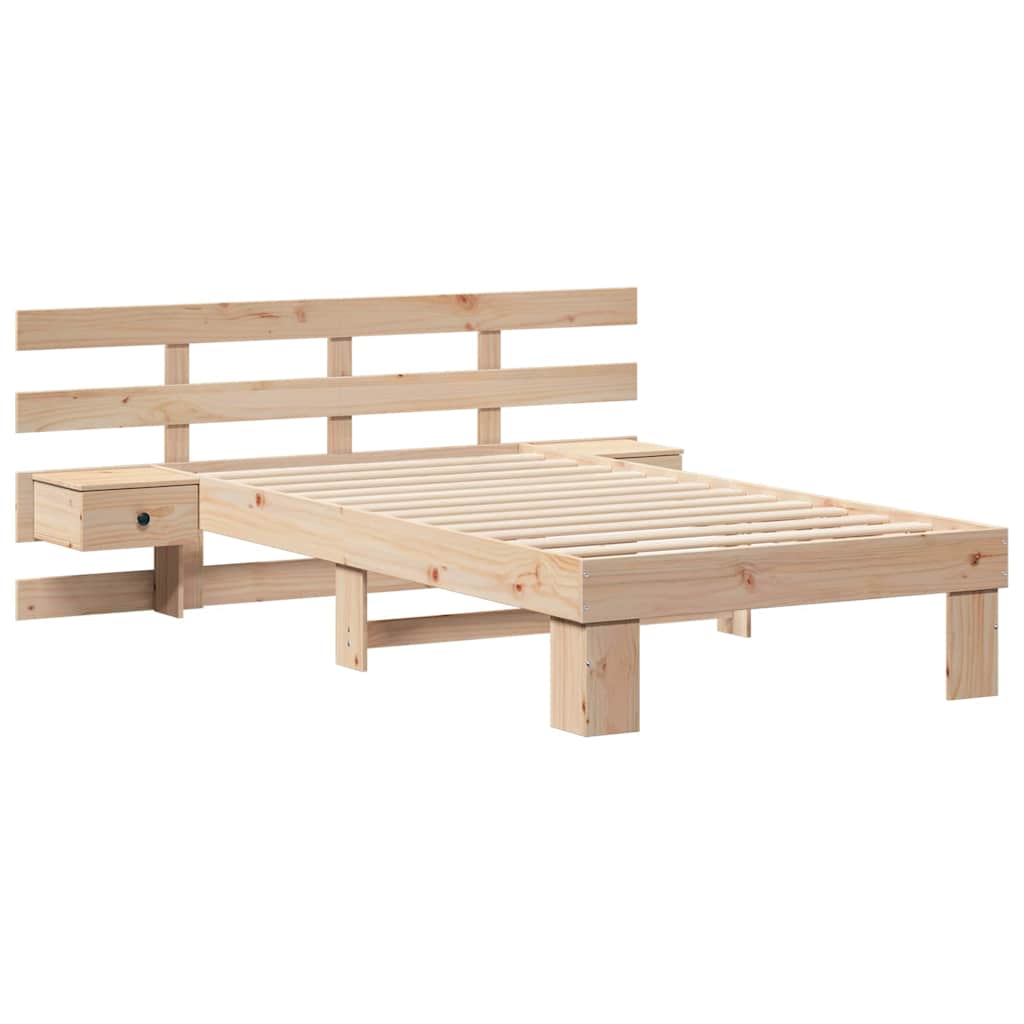 Sengestamme med hodegjerde Brun 75 x 190 cm Massiv furu