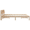 Sengestamme med LED -stripelys Brun 140 x 200 cm Heltre furu