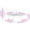 Sengestamme med LED -stripelys Brun 140 x 200 cm Heltre furu