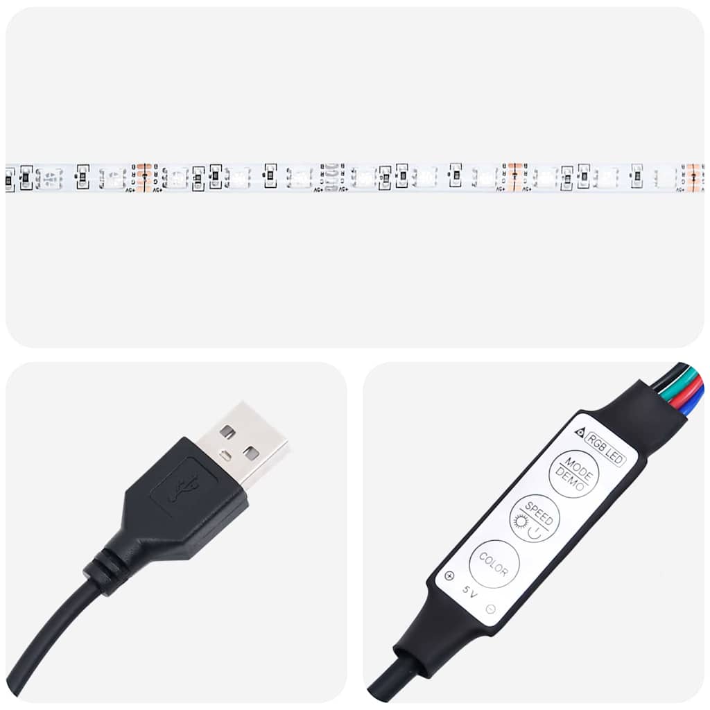 Sengestamme med LED -stripelys Hvit 140 x 190 cm Heltre furu