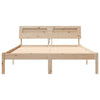 Sengestamme med LED -stripelys Brun 120 x 190 cm Heltre furu