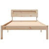 Sengestamme med LED -stripelys Brun 100 x 200 cm Heltre furu