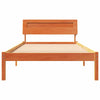 Sengestamme med LED -stripelys Voksbrun 90 x 200 cm Heltre furu