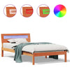 Sengestamme med LED -stripelys Voksbrun 90 x 200 cm Heltre furu