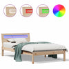 Sengestamme med LED -stripelys Brun 80 x 200 cm Heltre furu