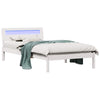 Sengestamme med LED -stripelys Hvit 80 x 200 cm Heltre furu