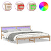 Sengestamme med LED -stripelys Brun 180 x 200 cm Heltre furu