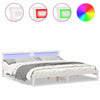 Sengestamme med LED -stripelys Hvit 180 x 200 cm Heltre furu