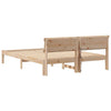 Sengestamme med LED -stripelys Brun 160 x 200 cm Heltre furu