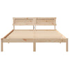 Sengestamme med LED -stripelys Brun 160 x 200 cm Heltre furu