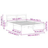 Sengestamme med LED -stripelys Brun 160 x 200 cm Heltre furu