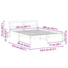Sengestamme med LED -stripelys Hvit 150 x 200 cm Heltre furu