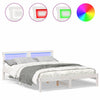 Sengestamme med LED -stripelys Hvit 140 x 200 cm Heltre furu