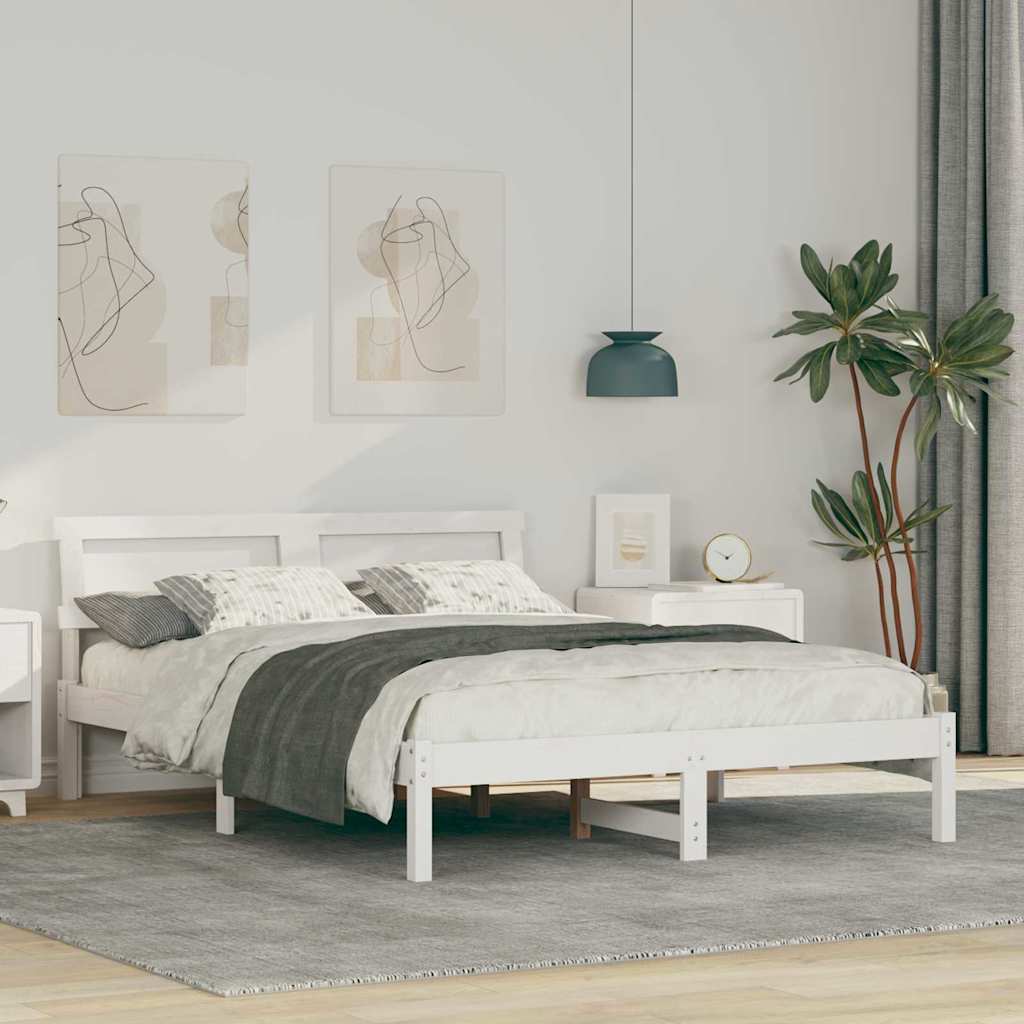 Sengestamme med LED -stripelys Hvit 120 x 200 cm Heltre furu