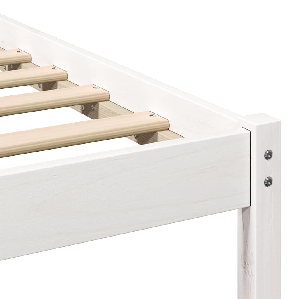 Sengestamme med hodegjerde Hvit 90 x 200 cm Massiv furu