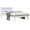 Sengestamme med LED -stripelys Hvit 90 x 200 cm Heltre furu