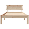 Sengestamme med LED -stripelys Brun 80 x 200 cm Heltre furu