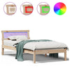 Sengestamme med LED -stripelys Brun 80 x 200 cm Heltre furu