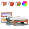 Sengestamme med LED -stripelys Voksbrun 80 x 200 cm Heltre furu