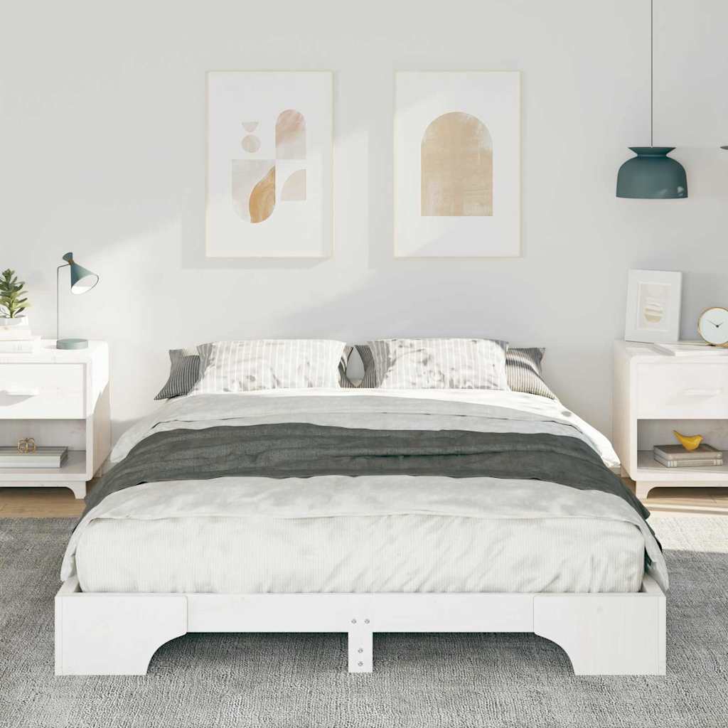 Sengestamme Hvit 140 x 210 cm Massiv furu