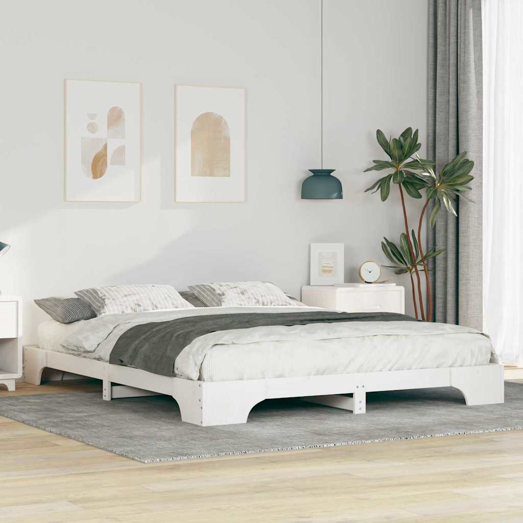 Sengestamme Hvit 160 x 210 cm Massiv furu