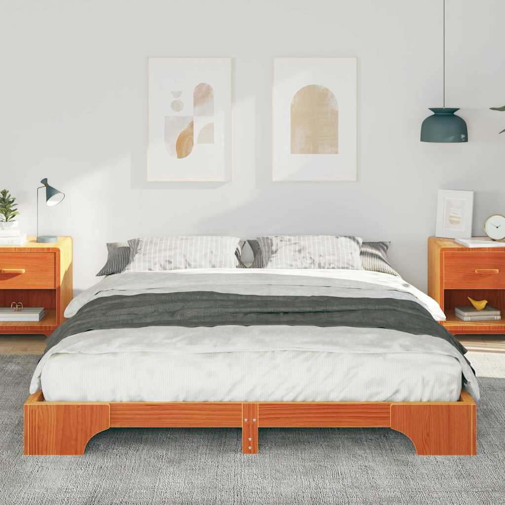 Sengestamme Brun 160 x 210 cm Massiv furu