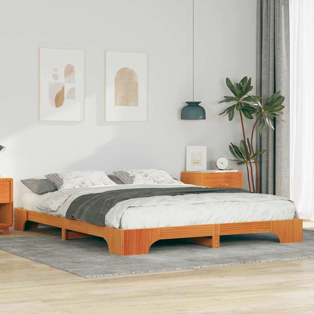 Sengestamme Brun 160 x 220 cm Massiv furu