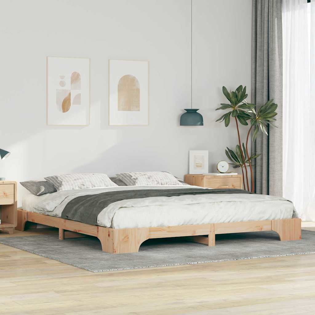 Sengestamme Brun 180 x 220 cm Massiv furu